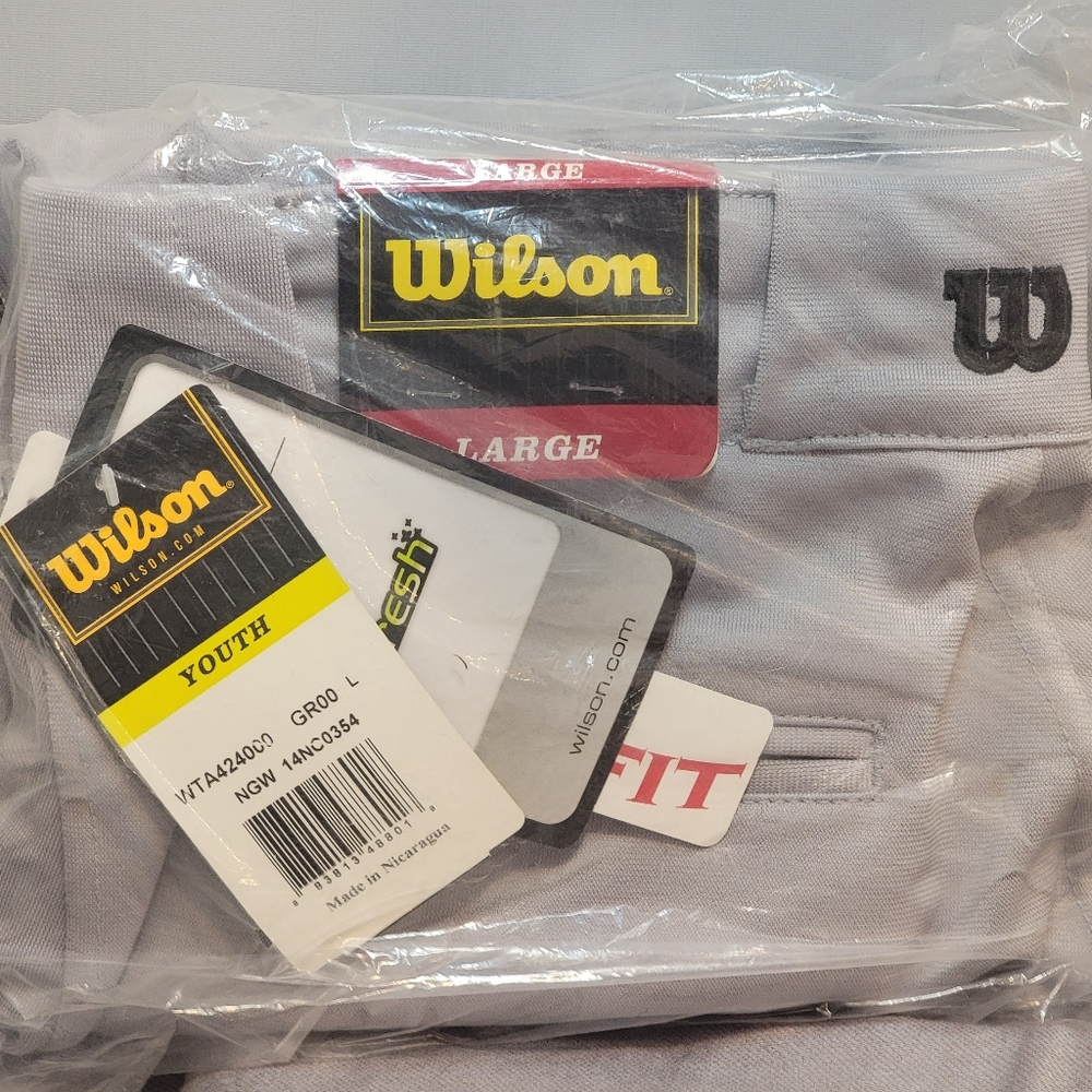 Wilson Youth Classic Relax Fit Softball/Baseball Pants GRAY Size L NWT WTA424000